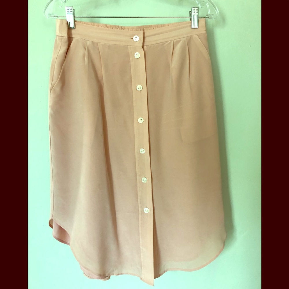 Madewell Blush Silk Skirt